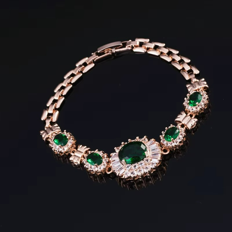Noble Luxury Ladies Dinner Wedding Ring Earrings Bracelet Necklace Four-piece Set
