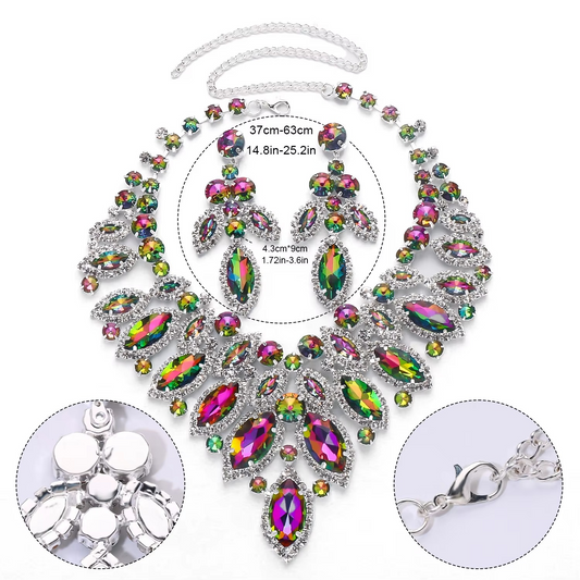 Best Seller 2025 Bridal Rhinestone Necklaces Wedding Jewelry Sets for Women Fashion