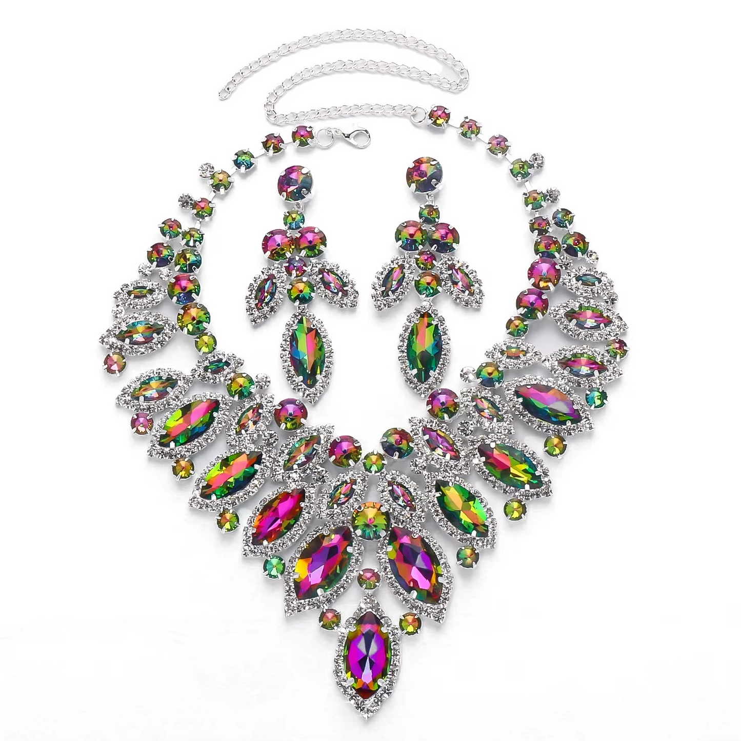 Best Seller 2025 Bridal Rhinestone Necklaces Wedding Jewelry Sets for Women Fashion