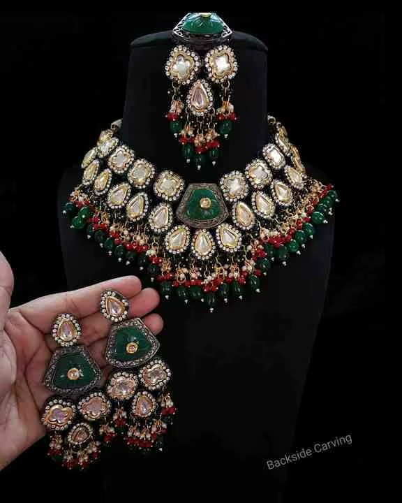 Glamorous Kundan Alloy Jewellery Set Customized Indian Bridal Fashion Women
