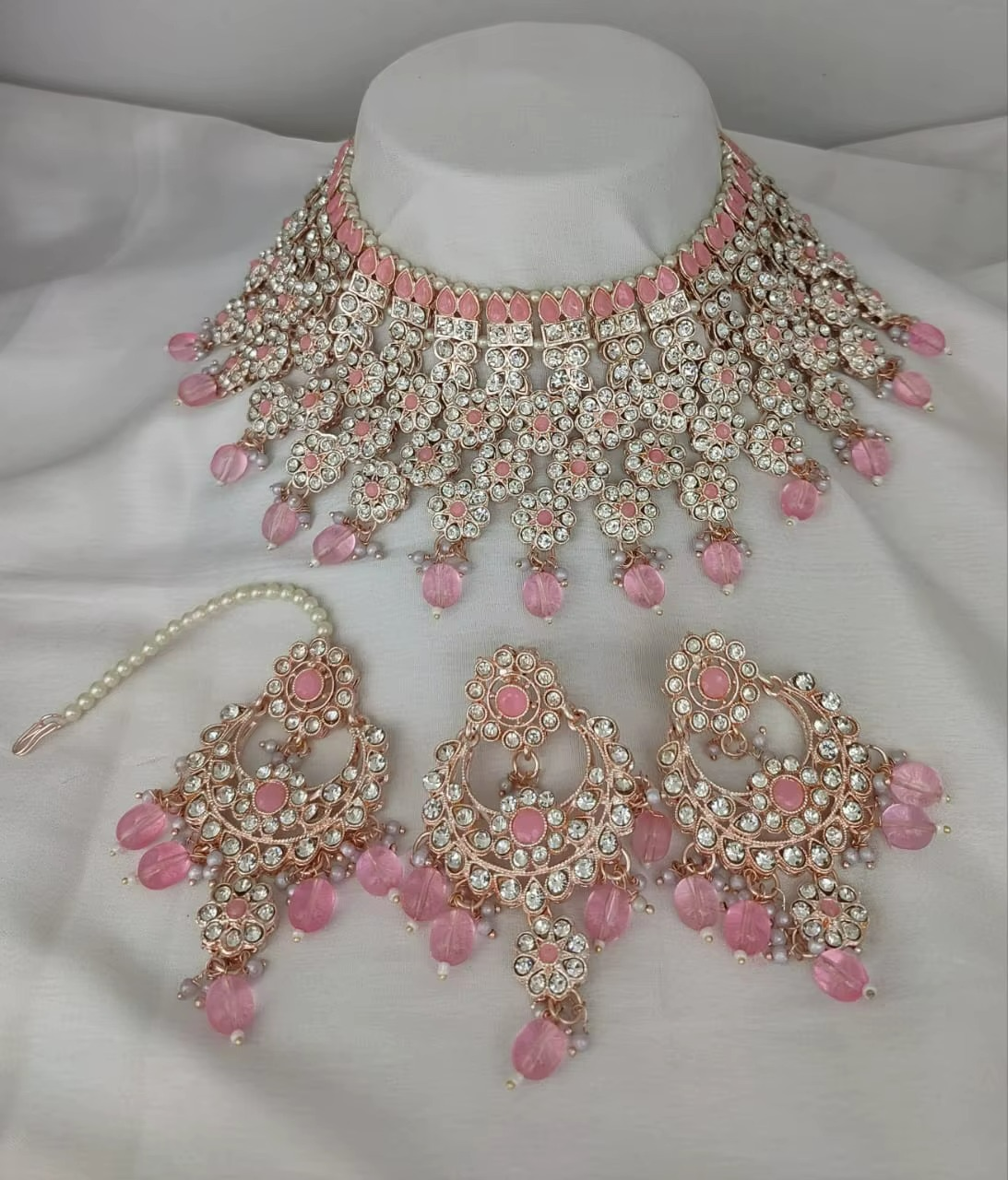 Indian Traditional Kundan Gold Plated Jewellery Set and Copper Necklace Set for Women