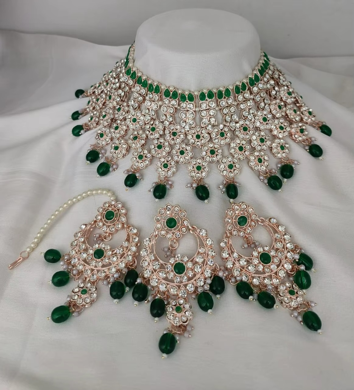 Indian Traditional Kundan Gold Plated Jewellery Set and Copper Necklace Set for Women